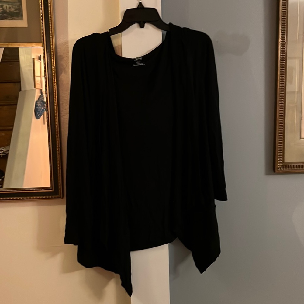 Black hooded cardigan